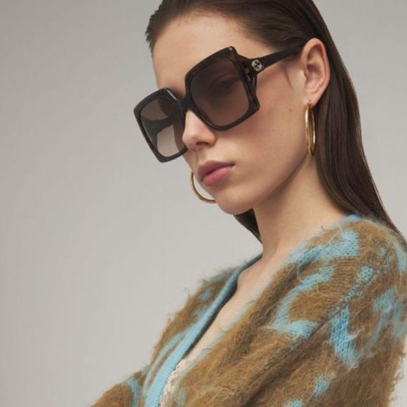 Gucci Logo GG0876S 002 Sunglasses Havana Brown Gradient Women main image 8